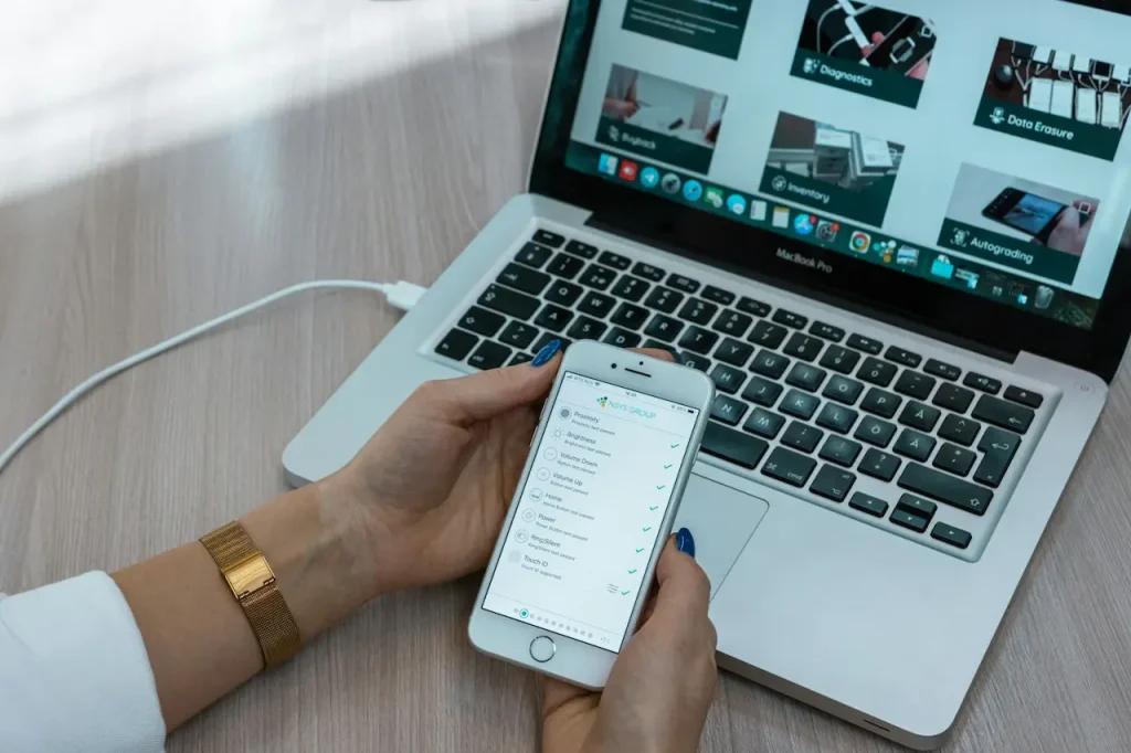 Phone Connected to the Laptop