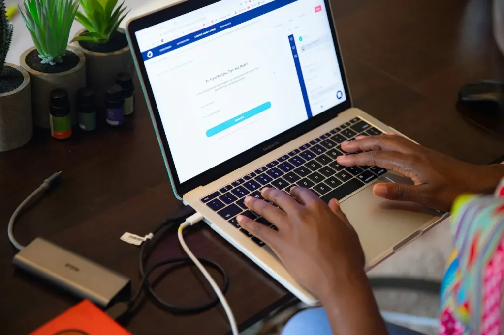 Two Hands in the Laptop 