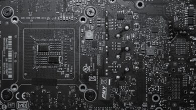 Close up of a computer motherboard