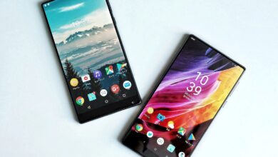 Two folded smartphones side by side
