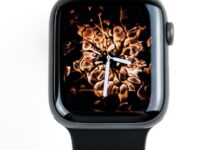 Smartwatch with sports band close up