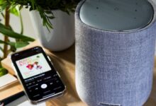 Smart speaker and smartphone in a modern smart home