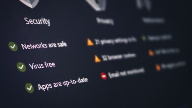 Security and privacy dashboard representing VPN network protection