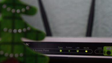 WiFi router with network status lights